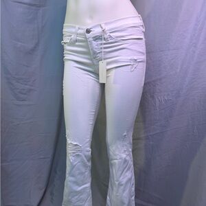 Flying Monkey Women's Bright White Wide Leg Jeans